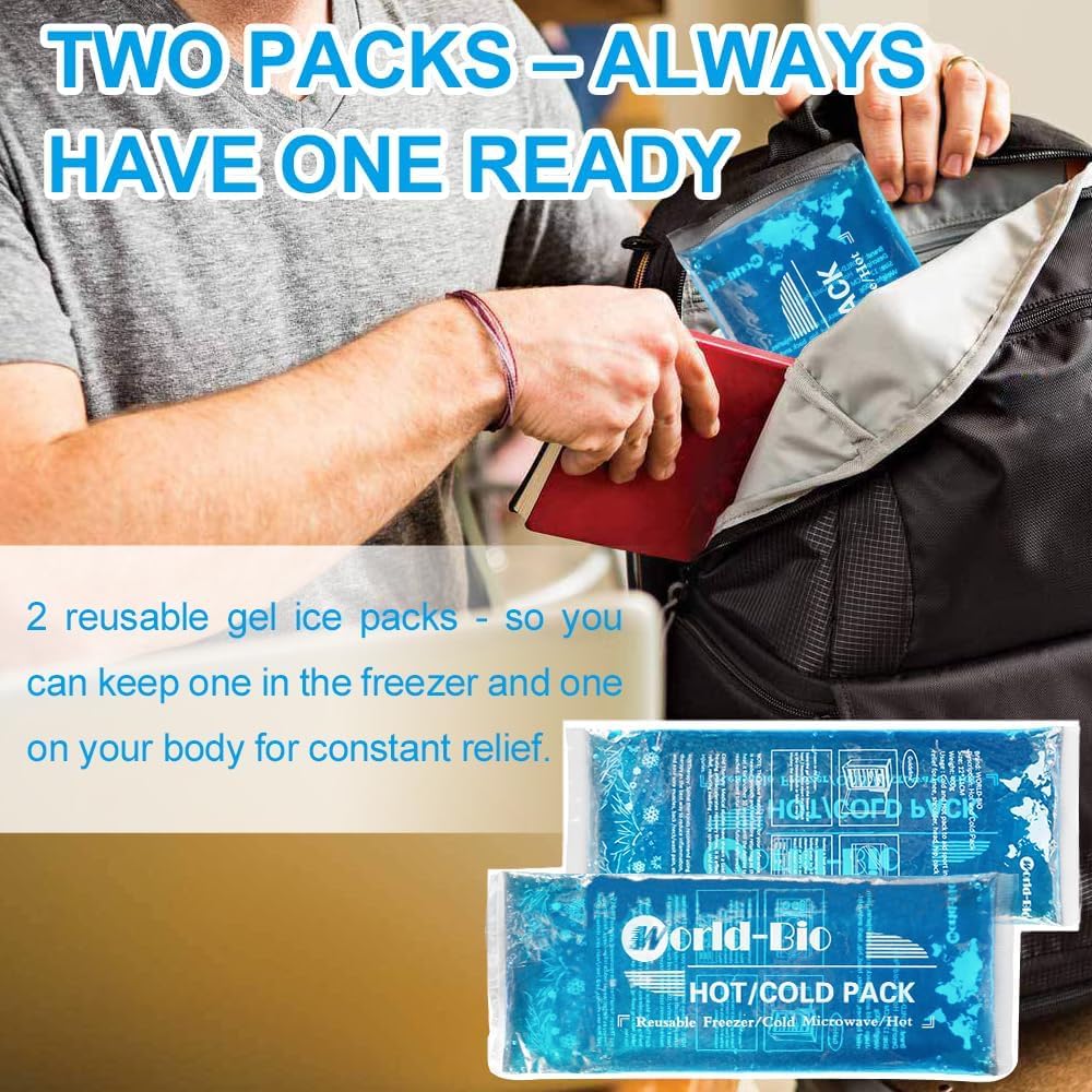 Soft Gel Ice Pack Wrap 12"x4.7" | Reusable, Hot Cold Therapy, Head Neck