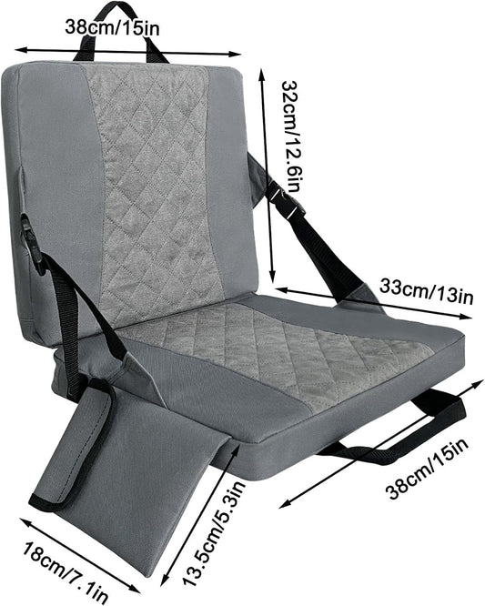 Heated Stadium Seats for Bleachers,Foldable Heated Seat Cushion,Portable Seat Pad,USB Powered Great for Outdoor Sports,Concerts,Camping (No Power Bank) (Grey)