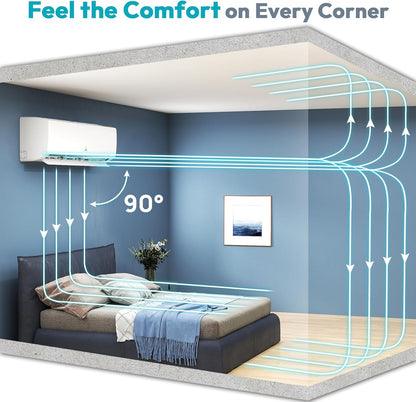 Rellytech Mini Split AC/Heating System - 9000 BTU Mini Split AC Inverter Heating and Cooling, 19 SEER2 115V/110V Energy Efficient Ductless Air Conditioner Up to 550sq.ft, Pre-charged System
