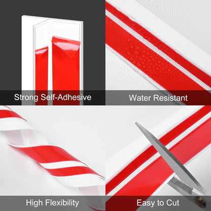 ToLanbbt T-Shaped Door Draft Stopper 1.97 in x 20 FT Silicone Weather Stripping Door Seal Double-Sided Adhesive Draft Seal Tape for Doors Windows and Shower Glass Gaps, Side, Frame, Clear