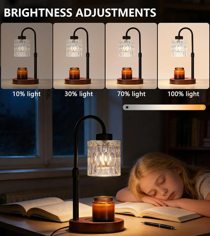 Candle Warmer Lamp with Timer and Dimmer,Electric Gold Light Gifts for Women Melt Wax Warmer Lamp with 2 Bulbs for Candle Jars House Warming New Home Decor Bedroom