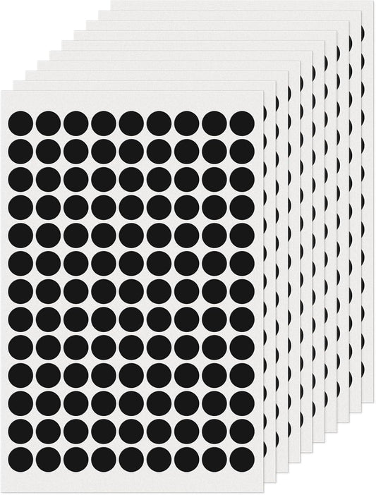 1170 PCS Dot Stickers 1/2 Inch Vinyl Round Colored Sticker Removable 10 Assorted Color Coding Circle Labels for Office Toddler Student Classroom