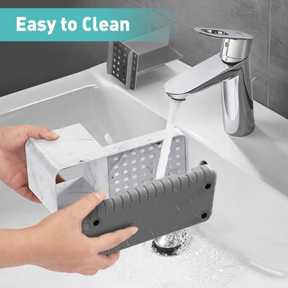 Toothbrush Holders for Bathroom Counter Organizer and Storage (White) | Easy To Clean, Drainage, Non-Slip, Detachable, Kids Electric Toothbrush and Toothpaste Holder for Bathroom