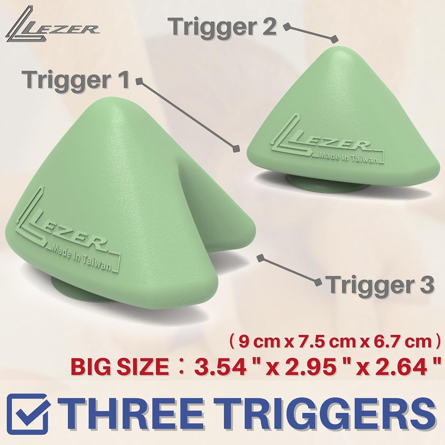 LEZER Trigger Massage Point, Manual Massage Ball, Muscle Knots Relief Tool, Myofascial Release, Physical Therapy, Deep Tissue Back Massage, Plantar Fasciitis, 2.9 in x 2.1 in (Green)