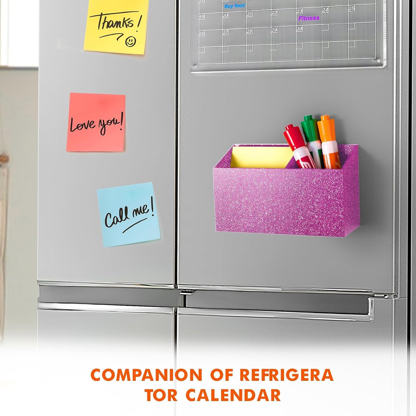 BEYGORM Magnetic Dry Erase Marker Holder for Whiteboard & Refrigerator | Non-slip Acrylic Pen Holder for Classroom, Fridge Magnet, Locker Organizer Accessories, Teacher & School Supplies(Black)