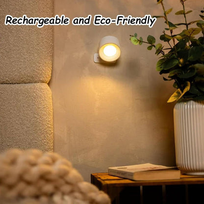Lights, Sweden-Inspired Design Wall Mounted Light – Rechargeable Magnetic LED Wall Lamp with Soft Glow, Stick-On Wall Sconce for Bedroom Reading and Modern Home Lighting (Wood)