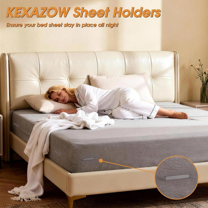 No-Slip Sheet Holders - One Time Install Bed Sheet Holders for Corners - Heavy Duty Sheet Grippers Keep Sheet Firm & Tight - 4Pcs Fitted Sheet Holder Clips for Twin Full Queen King