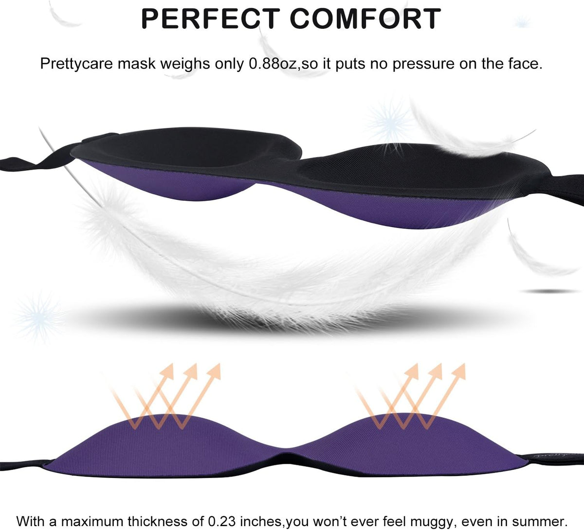 PrettyCare 3D Sleep Mask 2 Pack,Eye Mask for Side Sleeper 3D Contoured Sleeping Mask Blackout Out for Men- Blindfold Airplane with Ear Plugs, Night Masks with Travel Bag (Black&Blue)