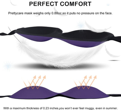 PrettyCare 3D Sleep Mask 2 Pack,Eye Mask for Side Sleeper 3D Contoured Sleeping Mask Blackout Out for Men- Blindfold Airplane with Ear Plugs, Night Masks with Travel Bag (Black&Blue)