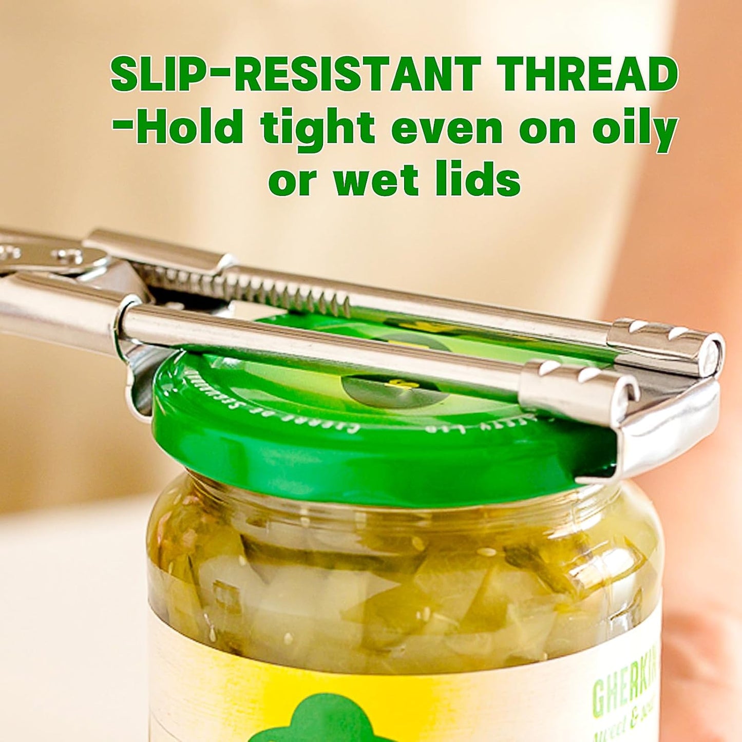 Extended Jar Openers for Weak Hands (1) | Adjustable Stainless Steel Bottle Opener, Can Opener for Seniors with Arthritis, Large and Small Lids Gripper, Household Tool