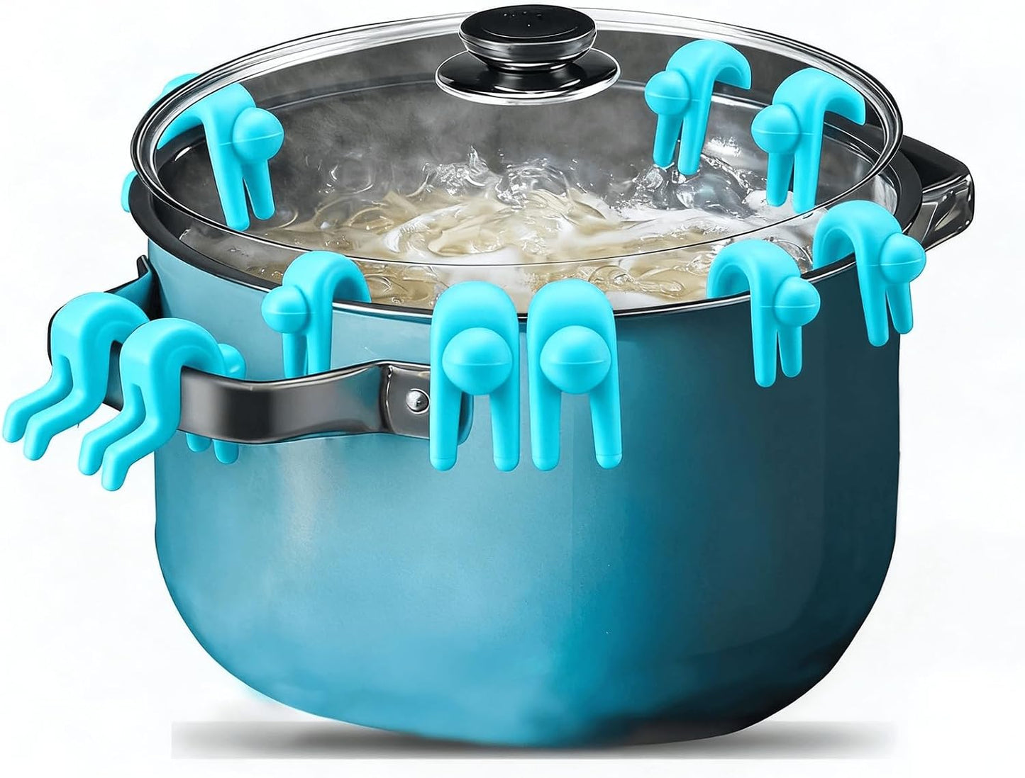 Pot Lid Lifter Fun and Useful Kitchen Gadgets Little Guy Pot Lid Holder Overflow Stopper Little Guy Pot Watcher (Green)