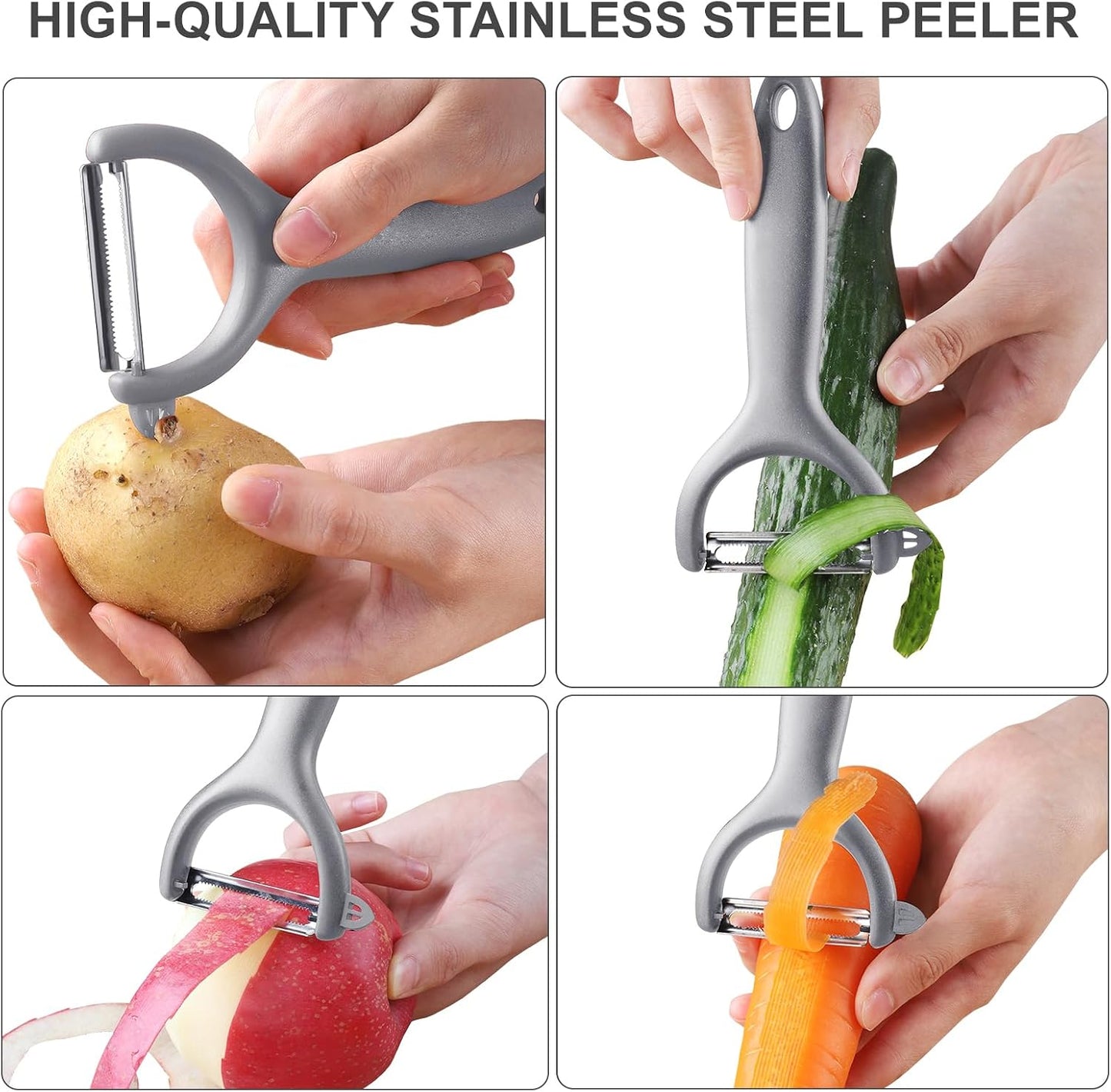 Safe Mandoline Slicer for Kitchen, Potato Slicer for Chips,Vegetable Cutter | Potato Slicer for Chips, 6 in 1 Vegetable slicer with Thickness Adjuster, Faster Kitchen Slicer for Meal Prep (Only Slice)
