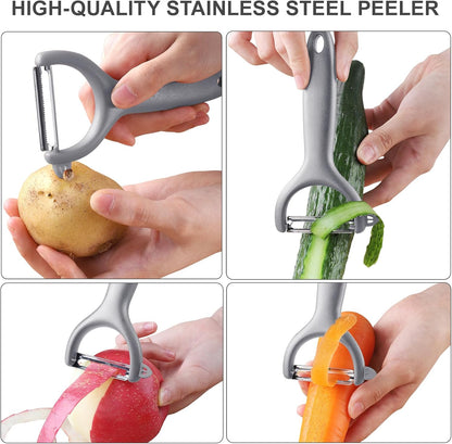 Safe Mandoline Slicer for Kitchen, Potato Slicer for Chips,Vegetable Cutter | Potato Slicer for Chips, 6 in 1 Vegetable slicer with Thickness Adjuster, Faster Kitchen Slicer for Meal Prep (Only Slice)