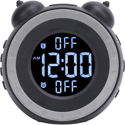 Extra Loud Alarm Clock with Bed Shaker Adjustable Volume Vibrating for Heavy Sleepers Easy to Set Dual with 3 Wake Up Modes ABS Material