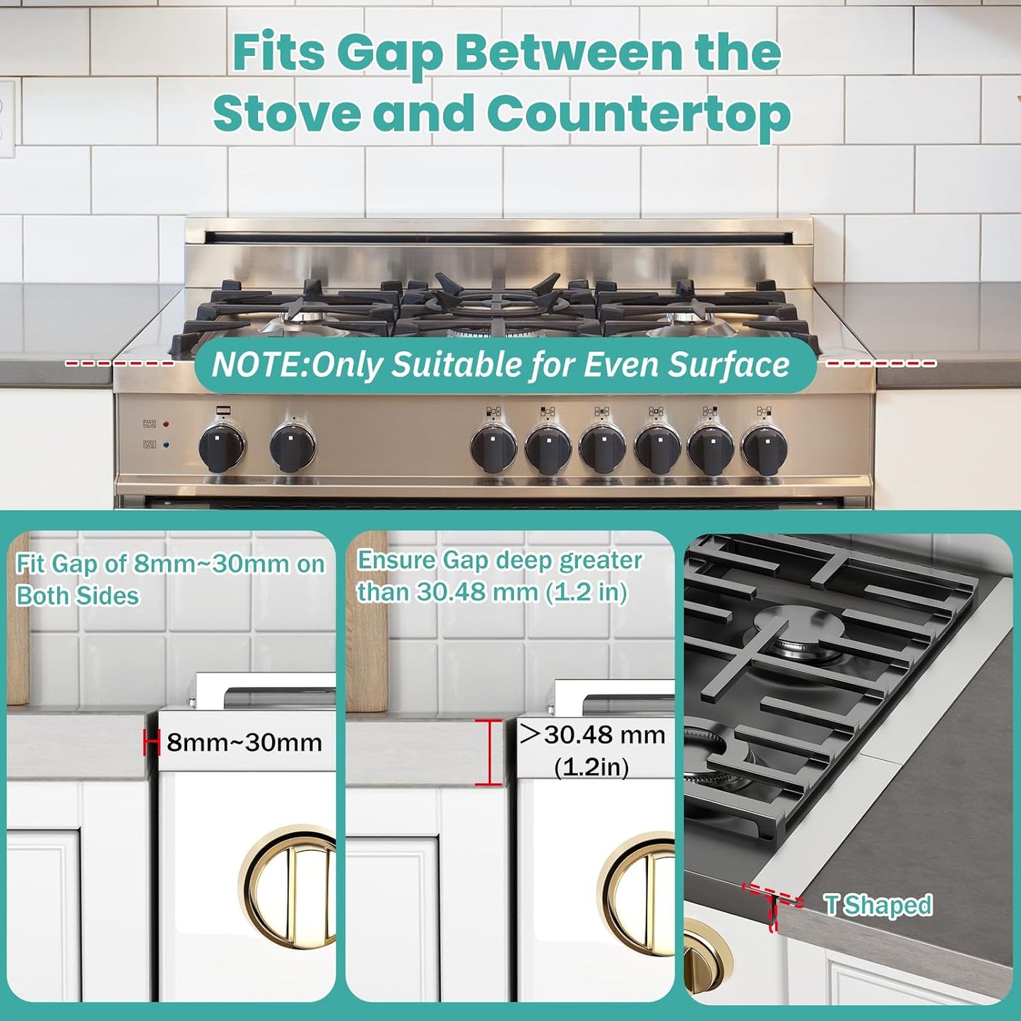 Stove Gap Covers 2PCS, Stove Gap Filler Stainless Steel,13.8'' to 27.5'' Adjustable Length,Range Trim Kit,Oven Stove Gap Guard Between Stovetop and Counter,Easy to Clean Heat Resistant, Black