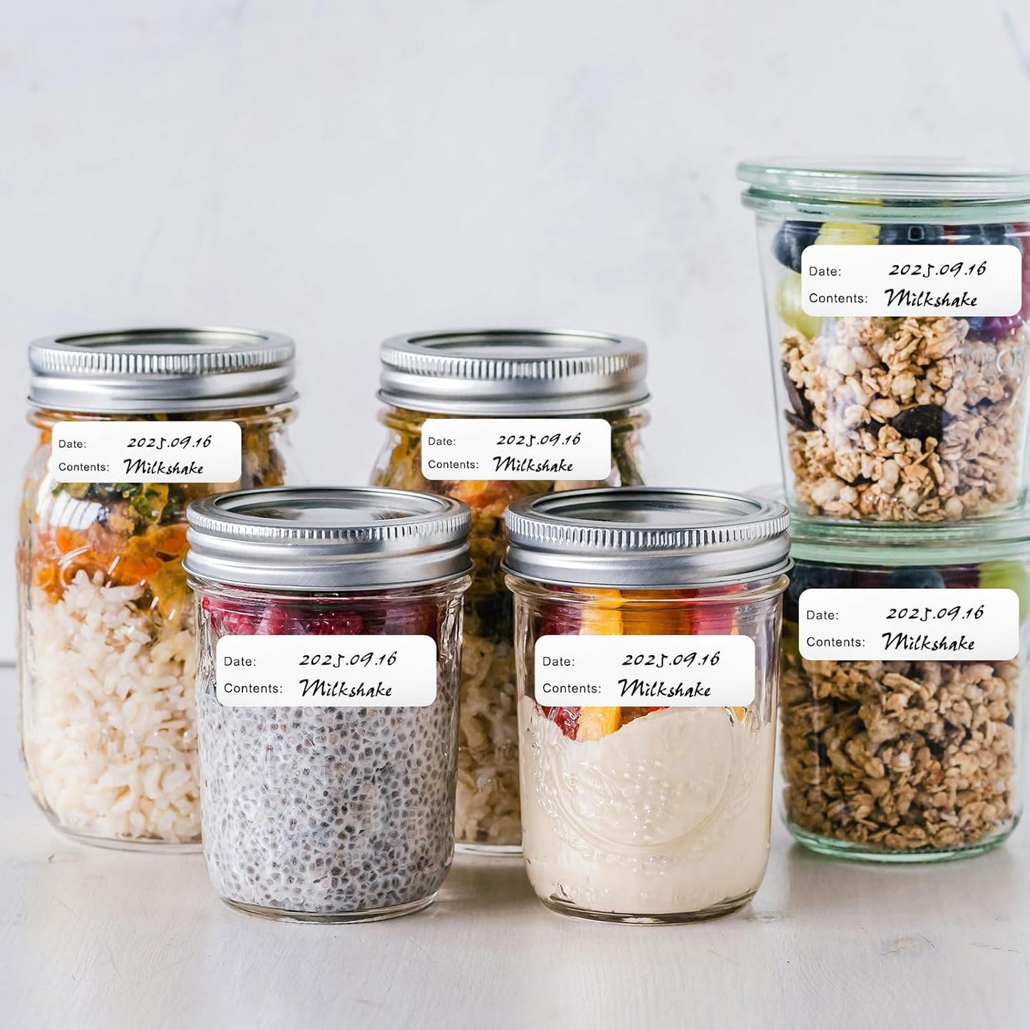 Hitefu 500 Pcs 1x3 Inch Freezer Labels, Removable No Residue Food Storage Containers Labels for Food Containers, Mason Jars & Kitchen Storage, Oil & Water Resistance