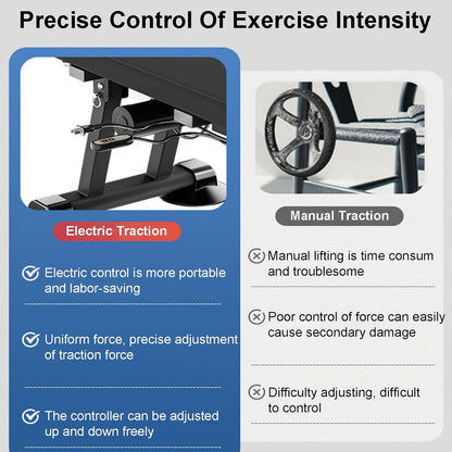 Alternative Inversion Traction Table, Back Stretcher Traction Table for Spine Stretching, Full Body Traction Machine Bed for Home (Black, Electric Large)