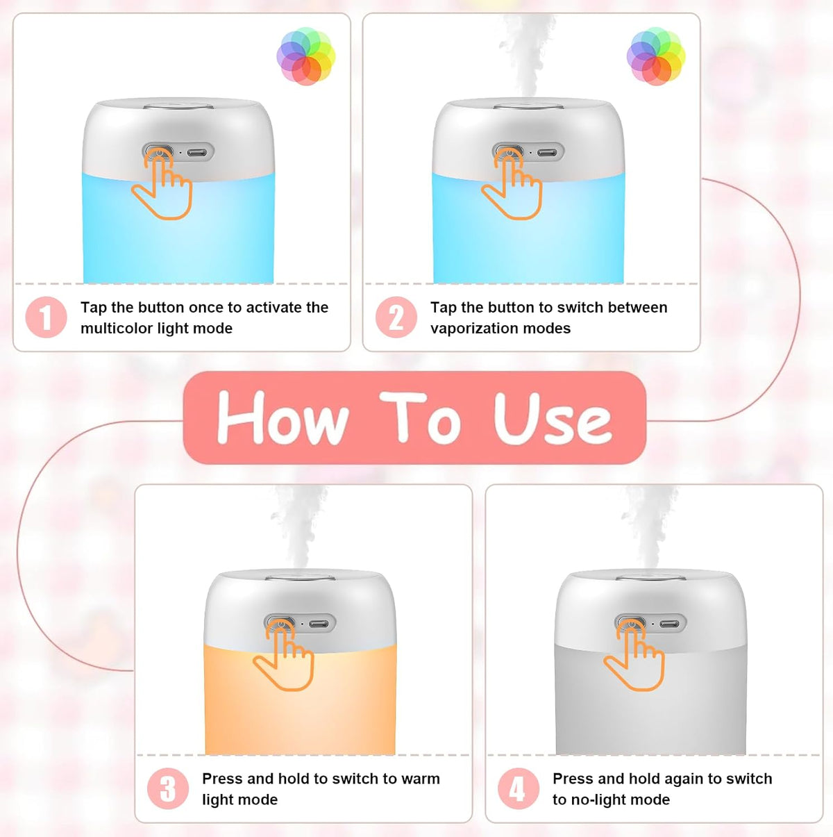 Portable Small Humidifier, 650ml Plant Humidifier, Blue