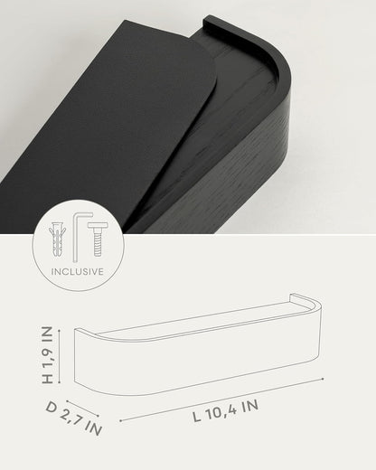 Kazai. Key Holder 'Toke' | Minimalist Key Hook Design from Berlin | Modern Key Holder Wall Mount with Wooden Shelf | Key Rack for Wall as Entryway Organizer | Walnut