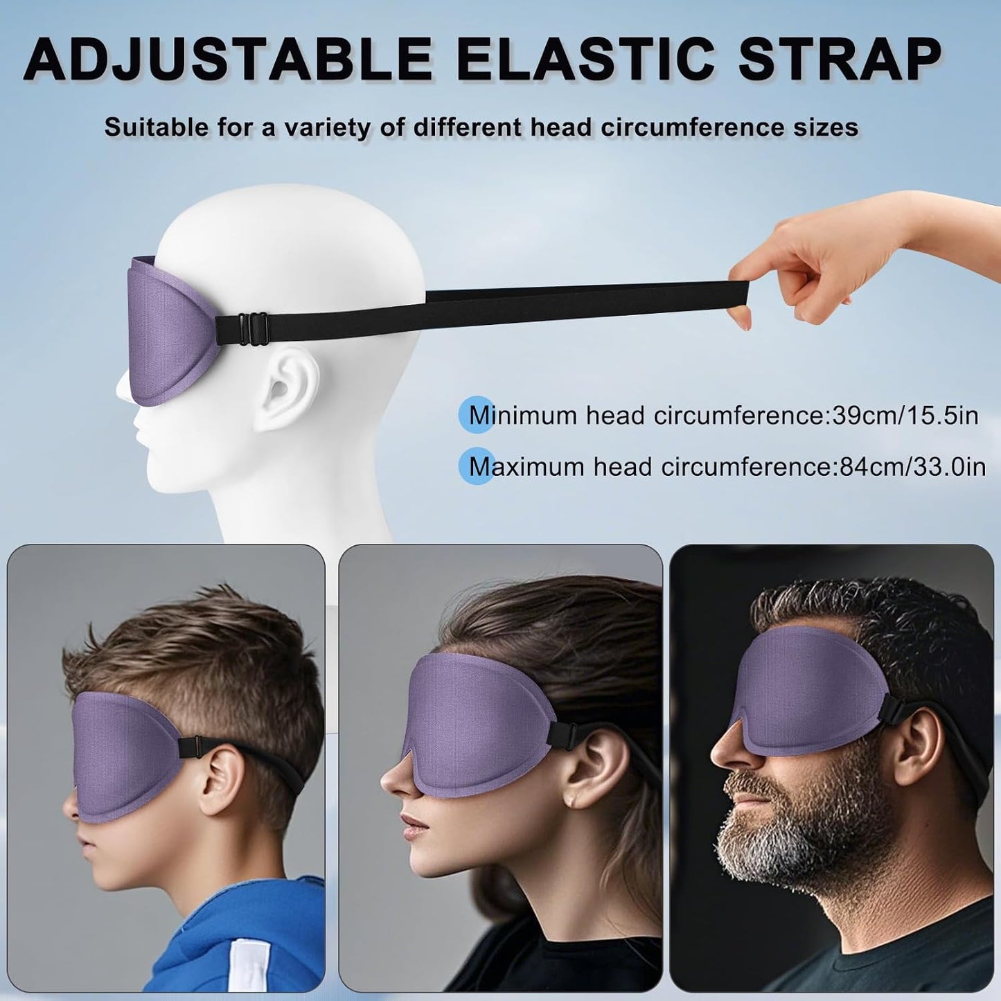 2 Pack Sleep Mask for Side Sleeper, Complete Light Blocking 3D Sleeping Eye Mask, Soft Breathable Eye Cover for Women Men, Travel, Nap, Relaxing Zero Pressure Night Blindfold (Pink+Purple)
