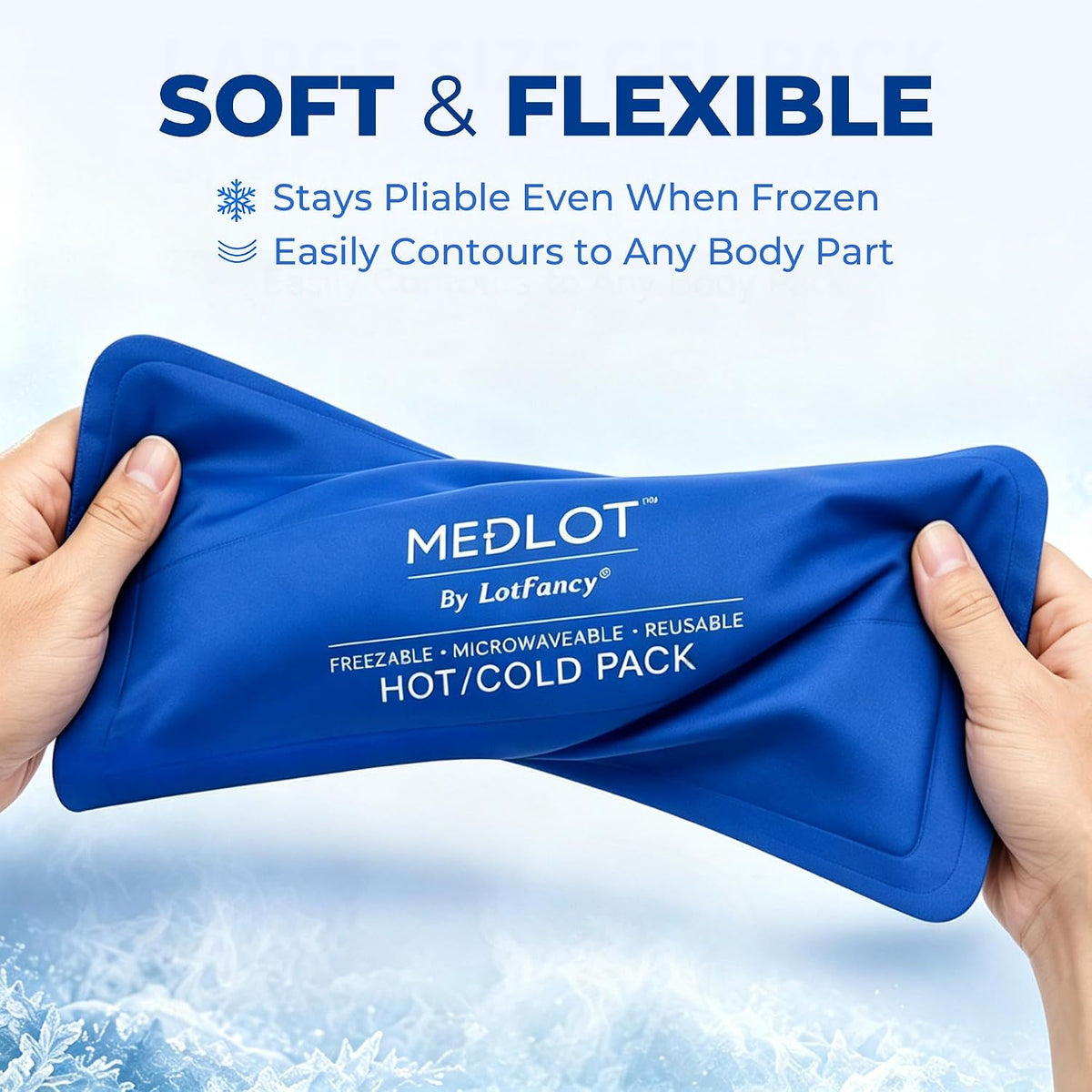 LotFancy Gel Ice Packs, 2pc Reusable Hot Cold Pack for Therapy, Heating Cooling Gel Pad, Pain Relief for Face, Head, TMJ, Wisdom Teeth, Oral Facial Surgery, Sport Injuries, Migraine, Muscle Joint