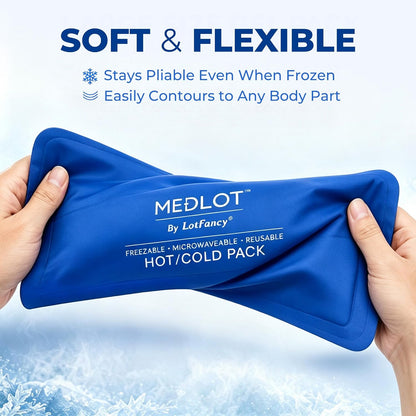 LotFancy Gel Ice Packs, 2pc Reusable Hot Cold Pack for Therapy, Heating Cooling Gel Pad, Pain Relief for Face, Head, TMJ, Wisdom Teeth, Oral Facial Surgery, Sport Injuries, Migraine, Muscle Joint