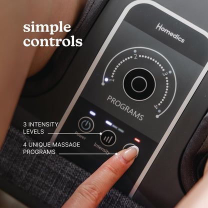 Homedics Deluxe Foot Massager Calf Massager, Rolling & Compression Massage | Adjustable Tilt, Washable Liners, 4 Programs, 3 Intensity for Muscle Relief and Post-Workout Recovery