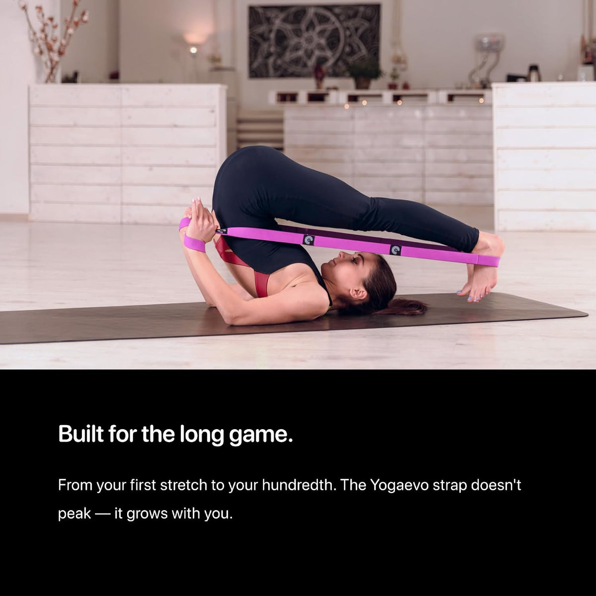 Yogaevo Elastic Stretching Strap With Loops For Physical Therapy