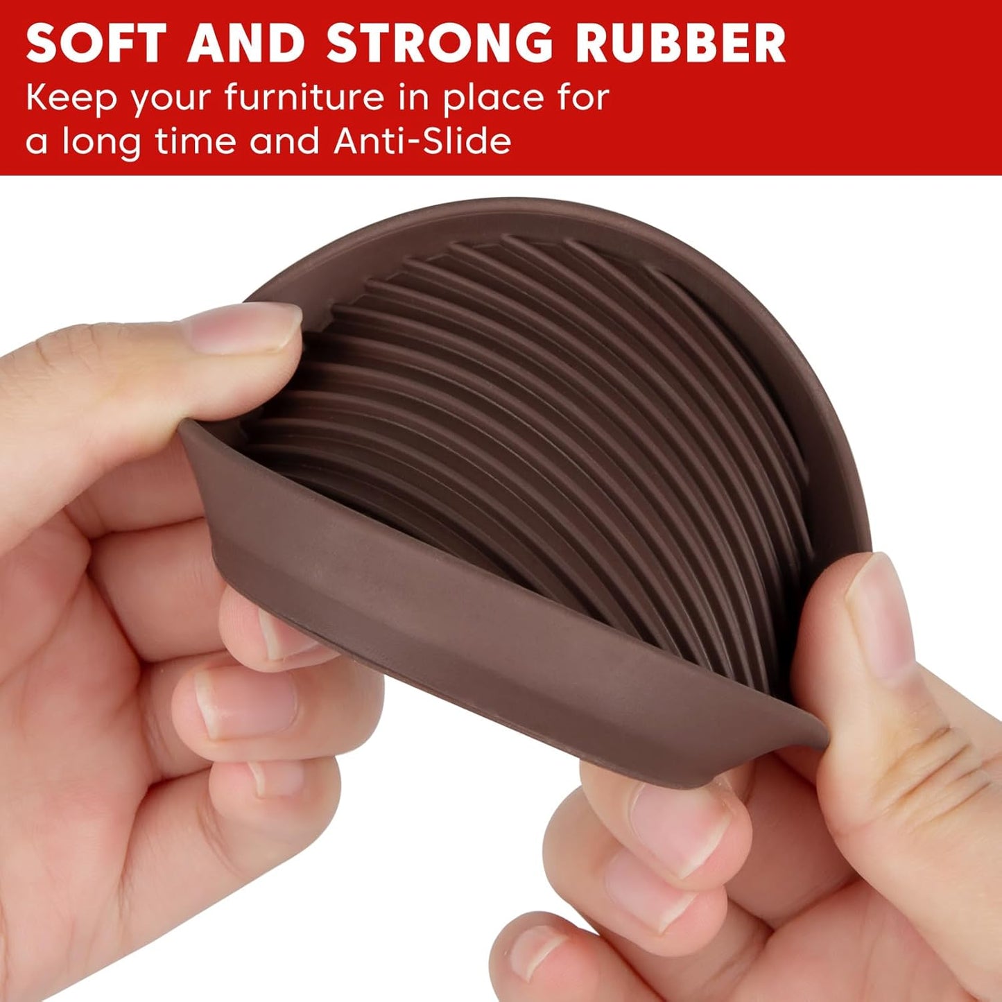 Furniture Pads 3x3 Non Slip Rubber Furniture Caster Cup for Hardwood Floors