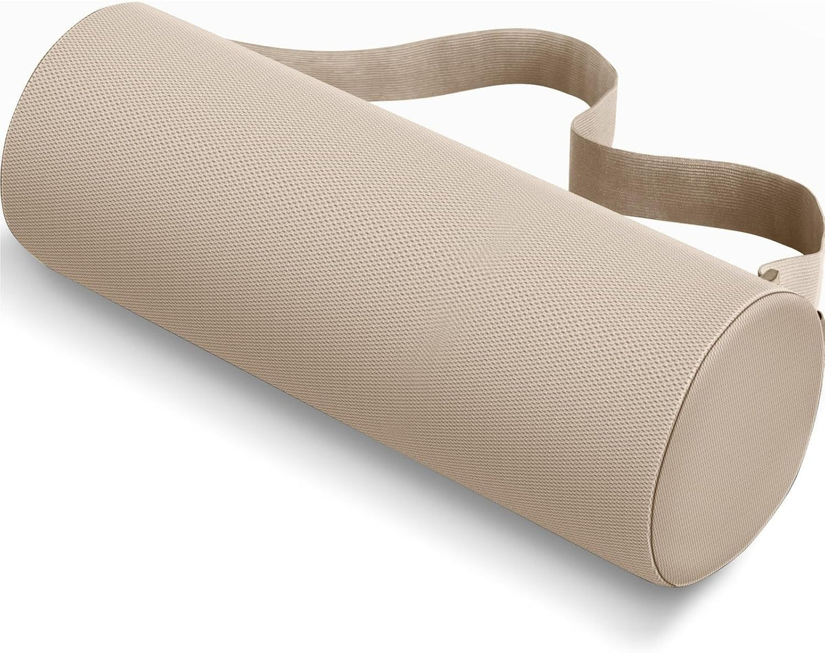 CushZone Lumbar Roll Support Pillow, Memory Foam Back Cushion, Black
