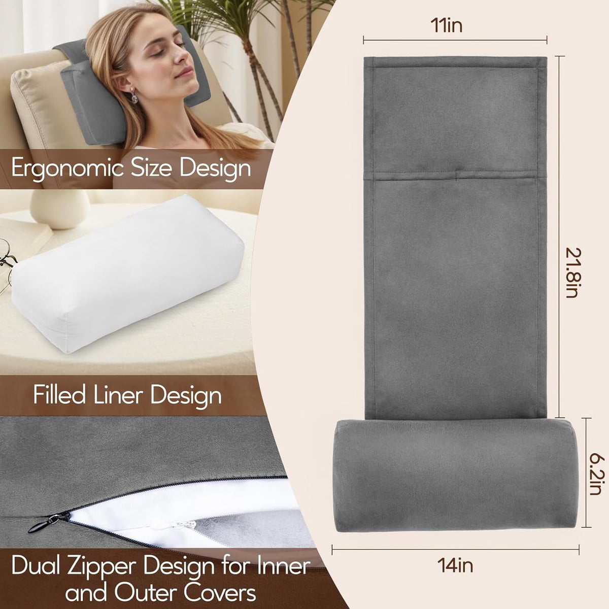 Neck Pillow for Recliner Chair, Adjustable Recliner Pillow for Headrest
