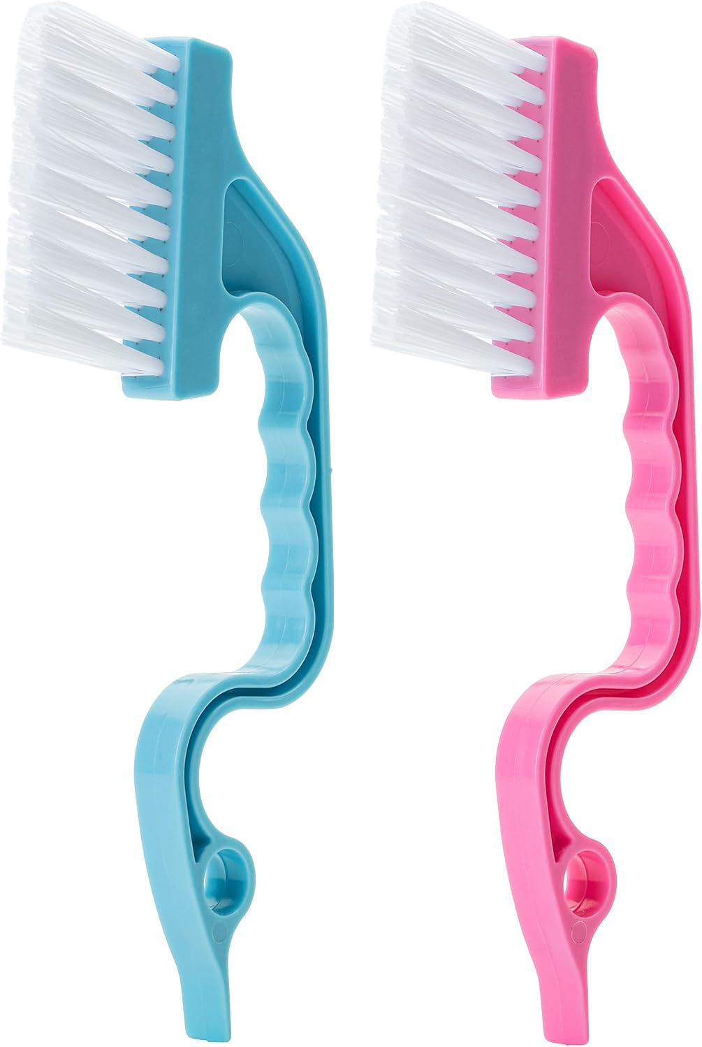 Slick- Window Track Cleaning Brush, 2 Pack, Yellow/Purple Ergonomic Handle, Built-in Scraper, Multipurpose, Window Track Cleaning Tools