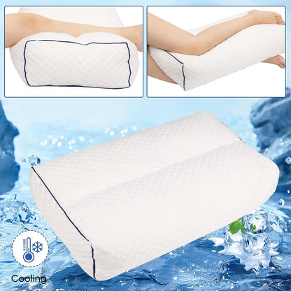 MINUPWELL Knee Pillow for Side Sleepers - Between Leg & Under Knee Pillow for Back Sleepers - Leg Pillow with 850G 7D Alternative for Relieving Leg, Back, and Knee Pain - 100% Cotton Fabric - White