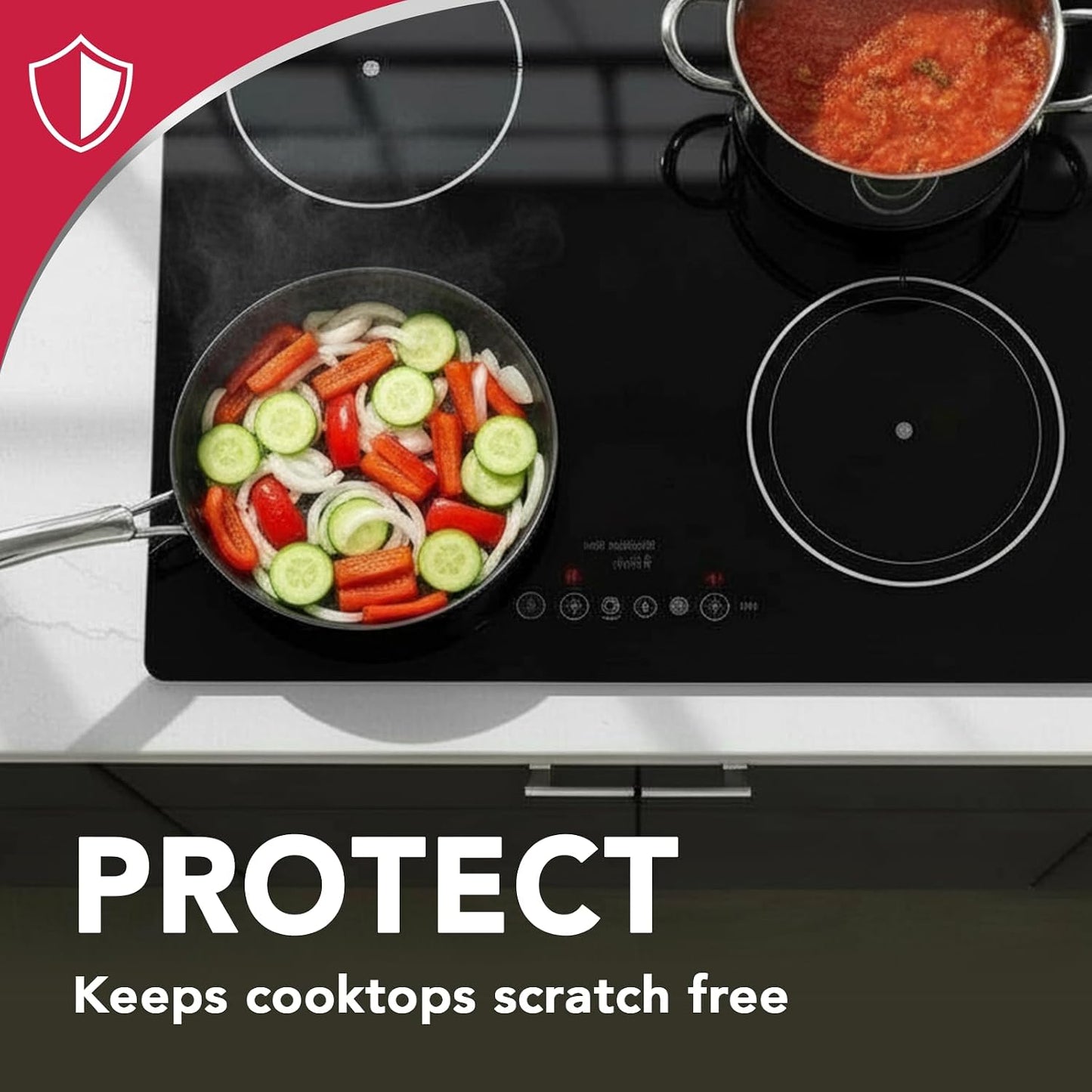 Weiman Daily Cooktop Cleaner & Degreaser, 2 Pack with Microfiber Cloth | Safe for Ceramic, Electirc, Gas & Induction Cooktop, Non-Abrasive Cleaner for Burnt-On Food & Grease, Scratch & Streak-Free