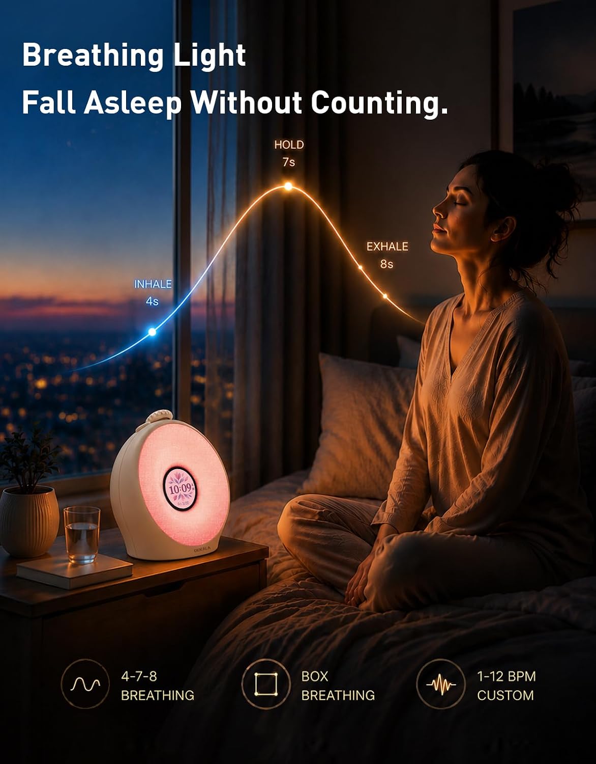 Dekala Sunrise Alarm Clock with Pulse Wake, 7-Day Programmable 4 Loud Alarm