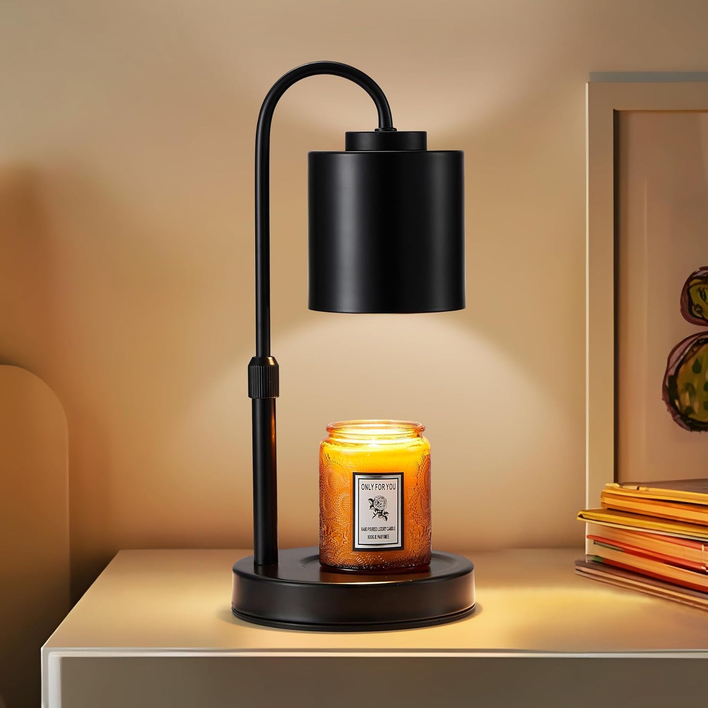 CASTLELIFE Candle Warmer Lamp with Timer & Dimmer, Height Adjustable Electric Wax Melt Warmer for Jar Candles, Gifts for Mom Home Decor, White