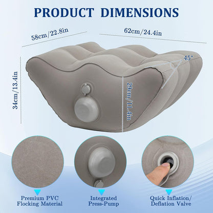 WIOR Inflatable Leg Elevation Pillow, Wedge Pillow for Sleeping Legs Swelling, Portable Blow-Up Leg Support Elevating Pillows for Injury Recovery Blood Circulation Knee Hip Foot Ankles Pain Relief