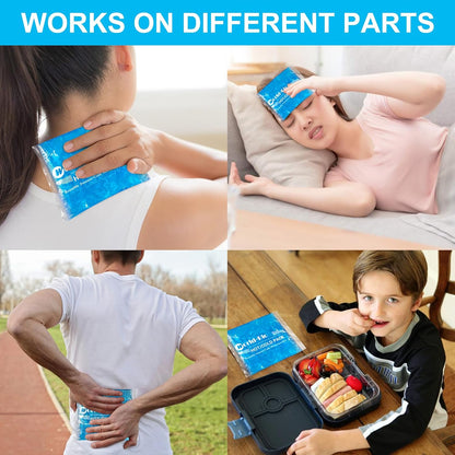 Gel Soft Flexible Ice Packs for Injuries, Reusable Cold Pack, Hot Cold Compress for Joint&Muscle Pain, Surgery Recovery, Inflammation, Swelling, Face, Head, Wrist, Ankle&Foot Injury, -5.1"x6.3"