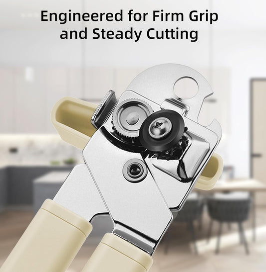 Tin Joy Family™ Manual Can Opener – Sharp Blade with No Sharp Edges, Easy Grip Handle for Arthritis Hands, Smooth Lid Safety Cutter for Elderly & Weak Hands (Grape purple)