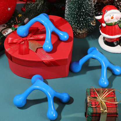 Liliful 9 Pcs 4 Point Massage Tools Small Hook Massager Handheld Palm Shaped Manual Back and Neck Massager Tools 4 Legged Hand Held for Body Muscles Arm Shoulder Leg(Blue, Pink, Orange)