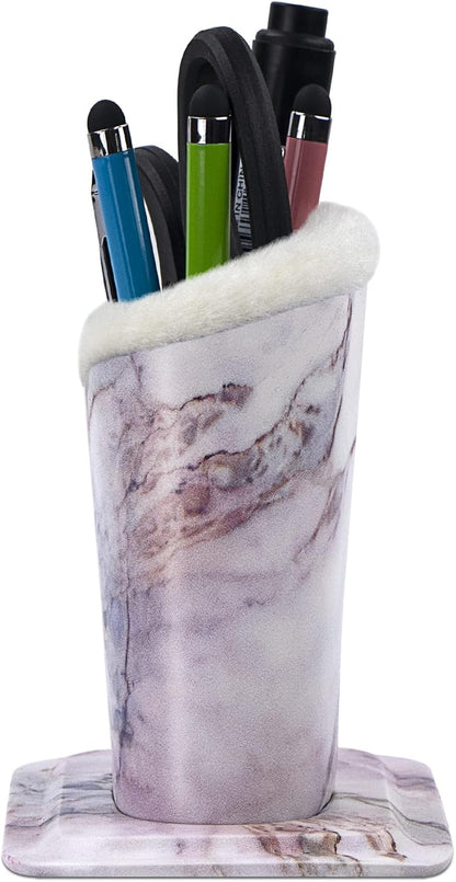 Plush Lined Eyeglasses Holder, PU Leather Glasses Stand Case