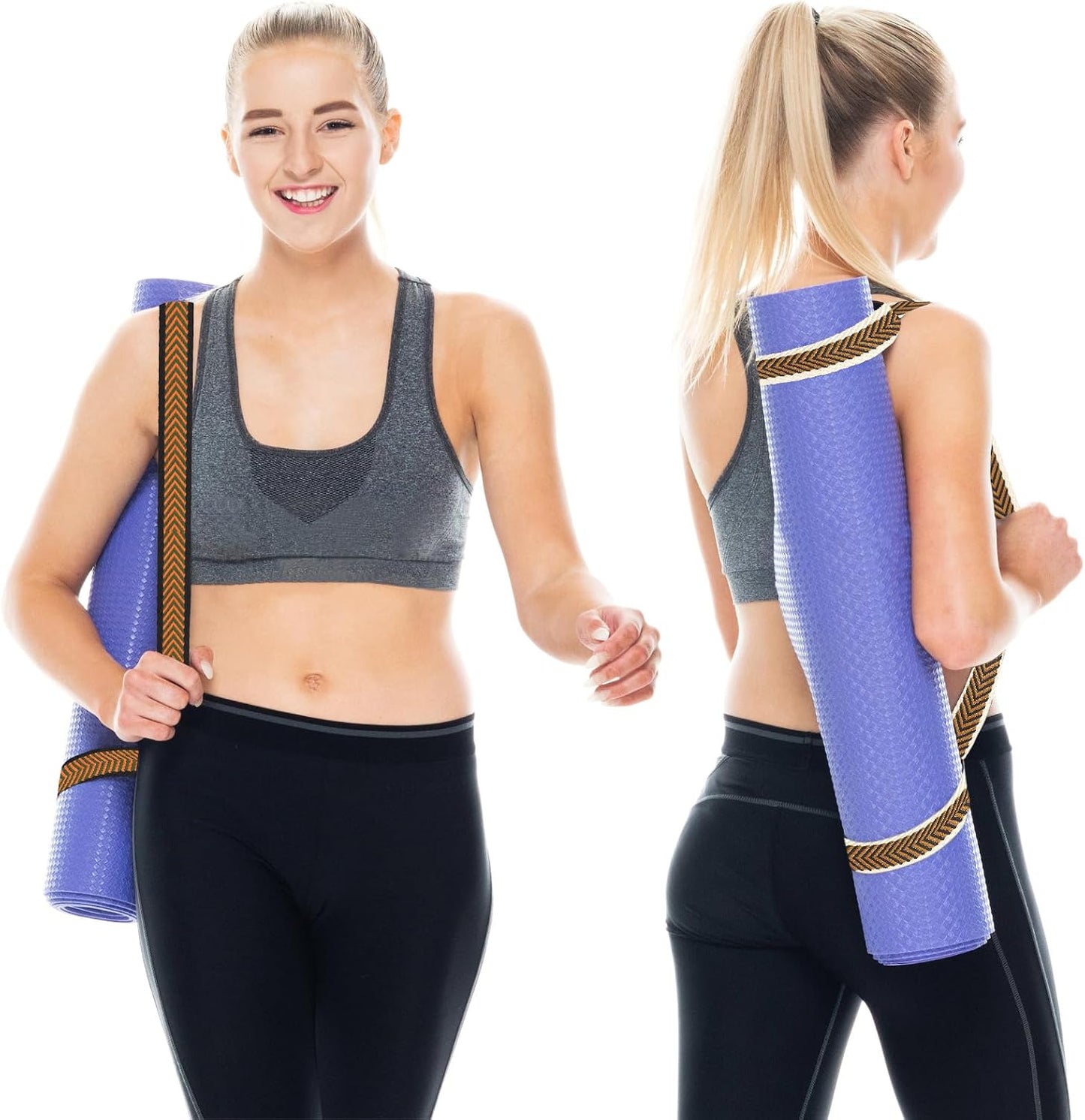 6 Packs Yoga Strap for Stretching Yoga Belt Adjustable Straps for Non Elastic Stretching Strap Exercise Straps for Pilates