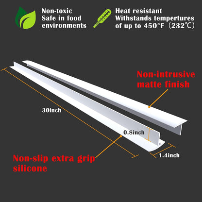 Silicone Stove Counter Gap Cover - 25 Inch Gap Filler 2 Pack Black | Long gap filler seals spills between kitchen appliances Stovetop oven countertop; stove gap cover, gas stove side gap covers