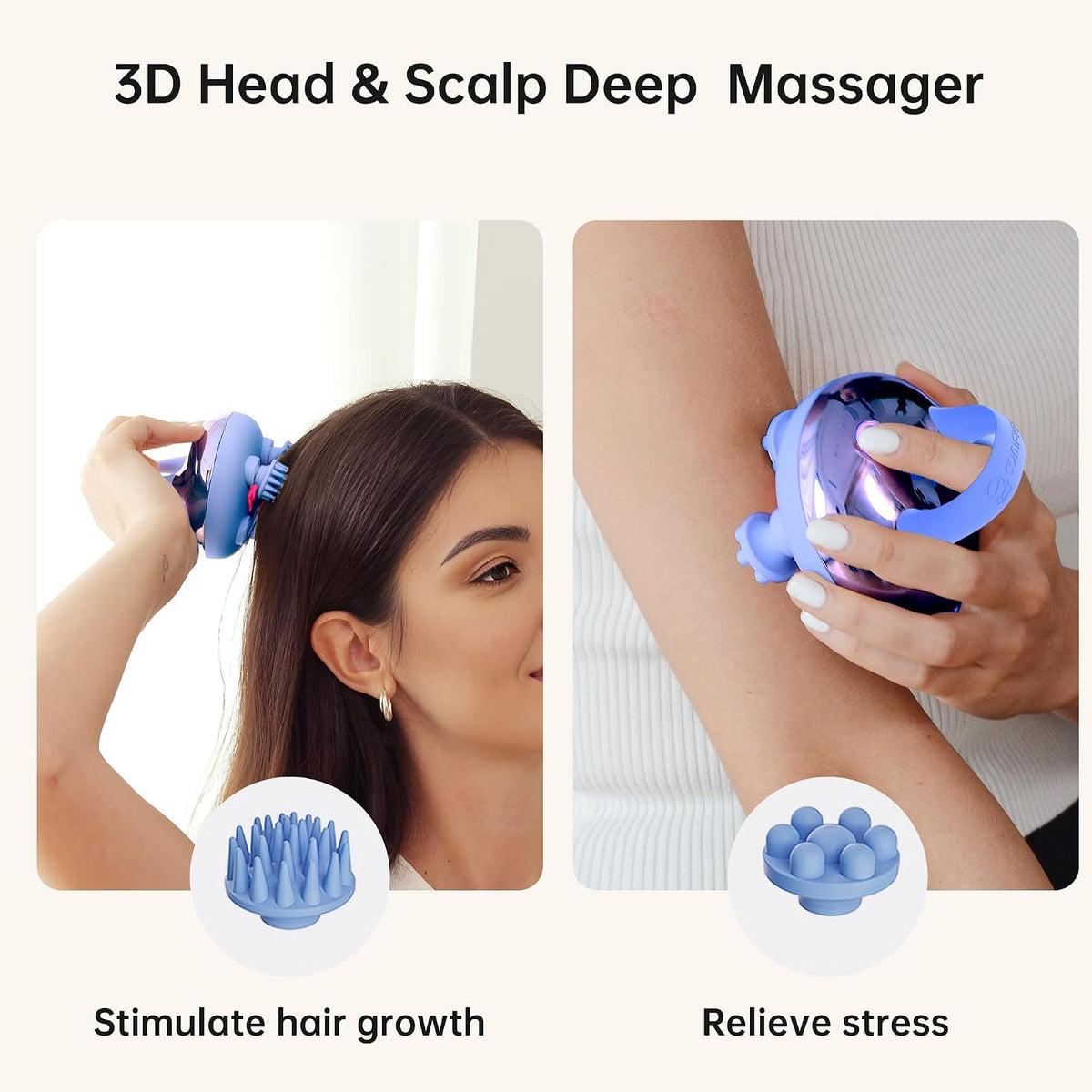 COMFIER Scalp Massager for Hair Growth, Electric Head Massager, Tangle-Free