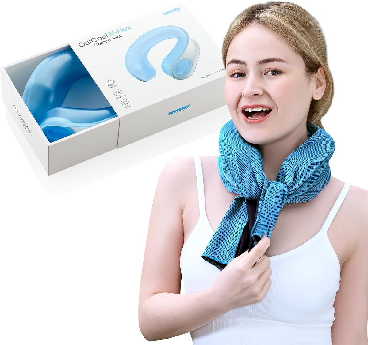 samply Reusable Ice Packs for Neck, Neck Ice Pack Wrap, Dove Gray