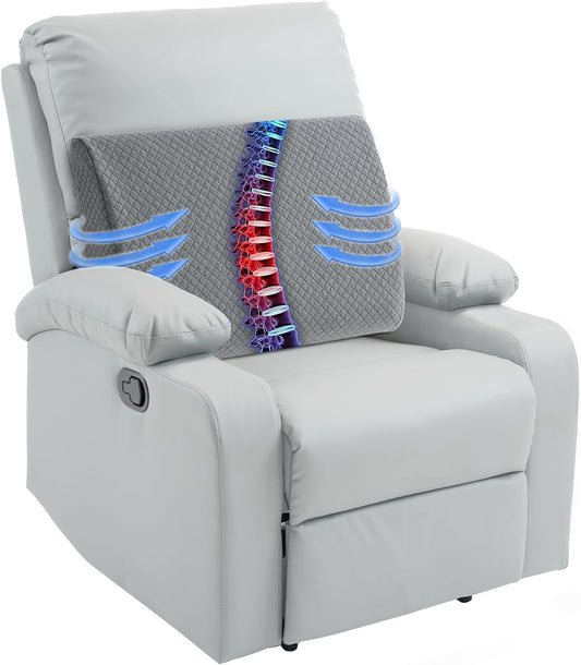 HOMBYS Lumbar Support Pillow for Recliner Chair, Memory Foam Back Support Cushion for Elderly,Extra Large Lumbar Support Pillow,Thick Backrest for Home Reading (Grey, 20“x13.5"x5")