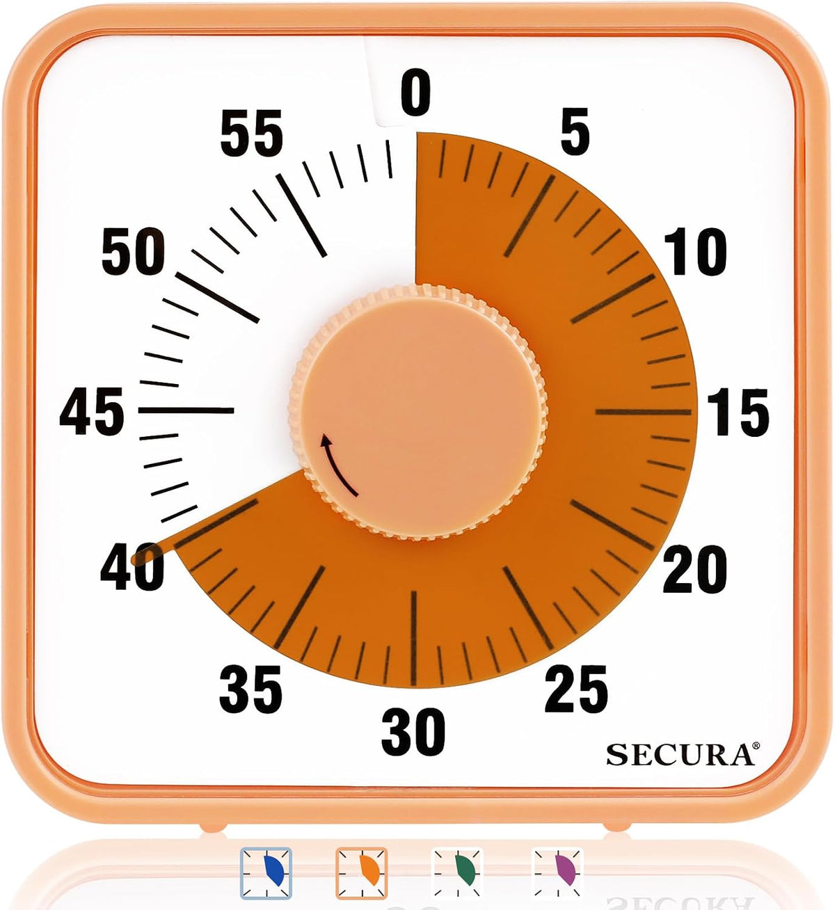 Secura 60-Minute Visual Countdown Timer, 7.5-Inch Oversize Classroom Visual Timer for Kids and Adults, Durable Mechanical Kitchen Timer Clock with Magnetic Backing (Blue)