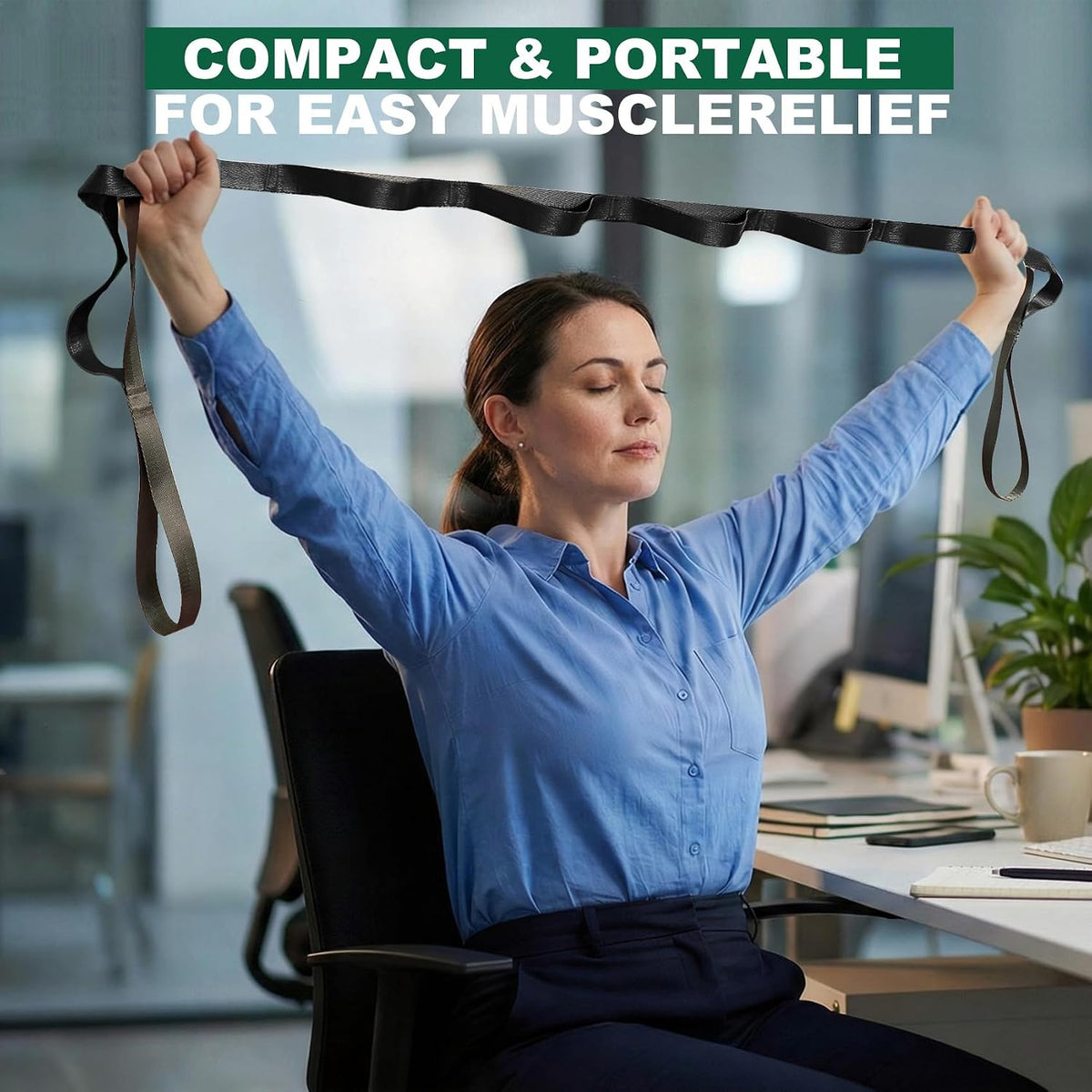Acozycoo Stretching Strap with Loops for Leg Calf Back Physical Therapy