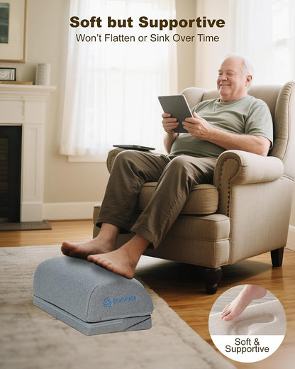 Comfier Under Desk Foot Rest at Work with Heat,Vibration,3 Height Under Desk Foot Rest for Office Chair，Foot Heater Foot Warmer, Ergonomic Heated Footrest,Gaming Chair Footstool,Computer Desk Use