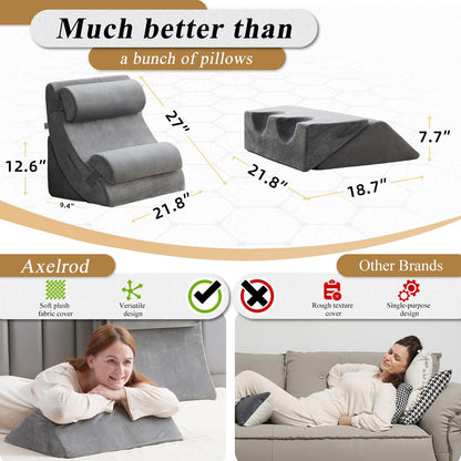 Axelrod Orthopedic Bed Wedge Pillow Set, Post Surgery Foam for Back, Neck and Leg Pain Relief Comfortable & Adjustable Ortho Pillows- Anti Snoring, Heartburn, Acid Reflux & GERD Sleeping Navy